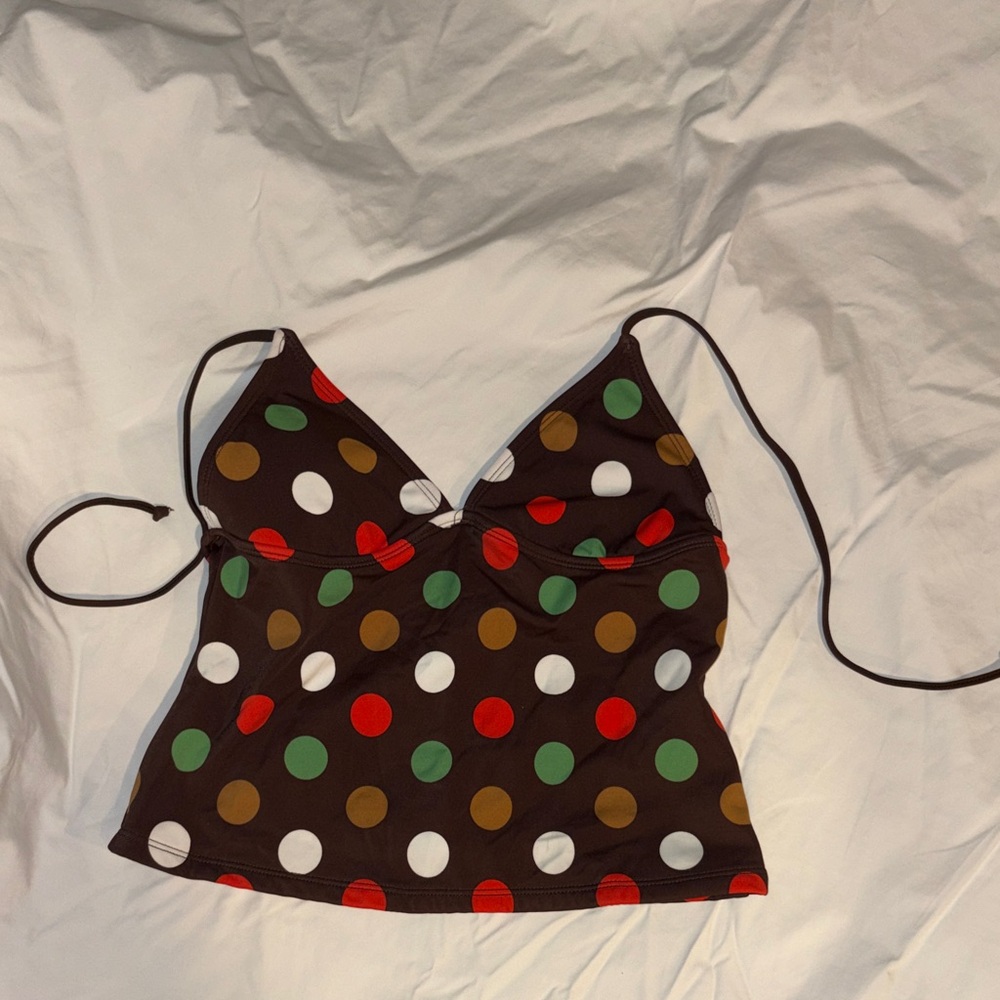 Colorful Polka Dot Bikini Top